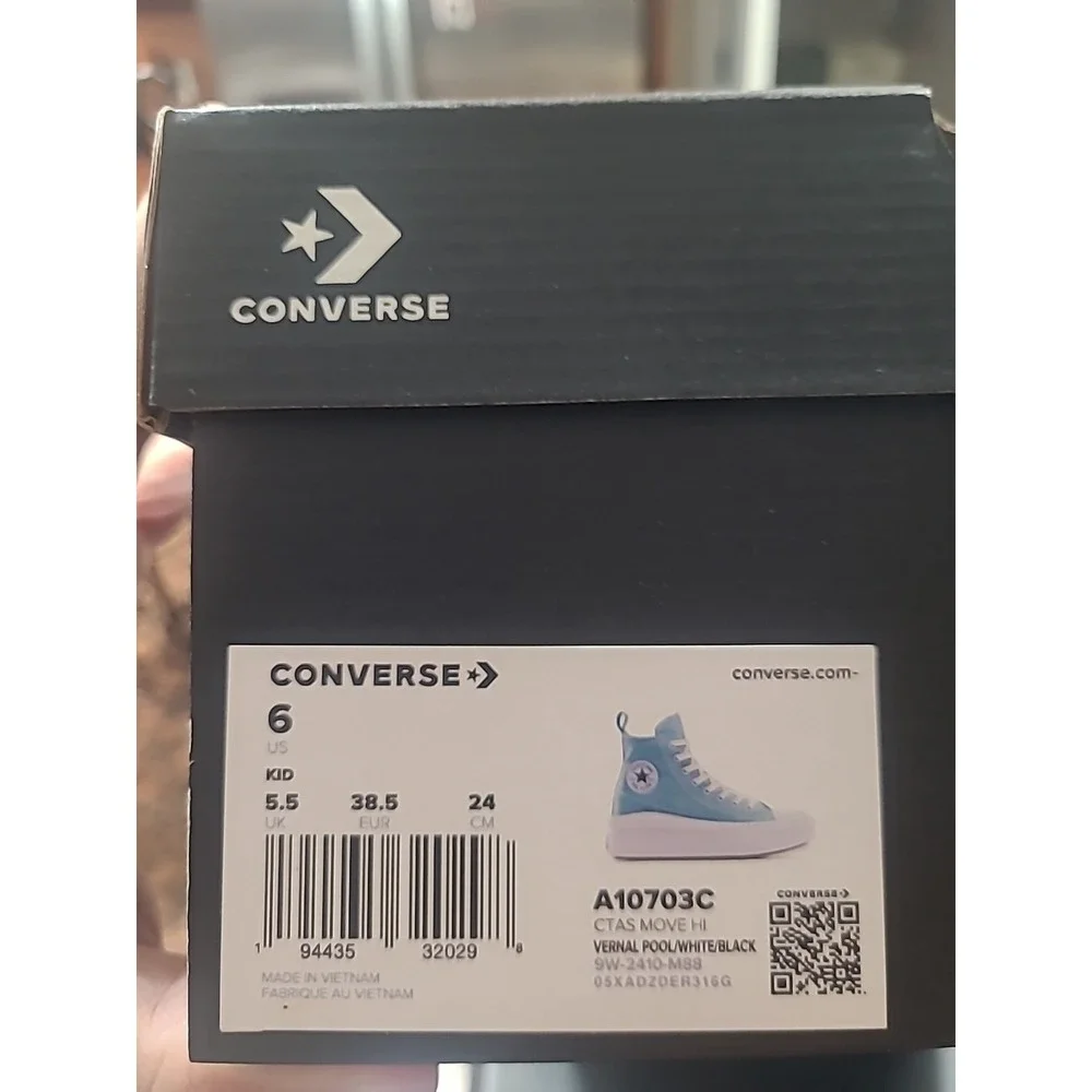 Converse Chuck Taylor All Star Move Vernal Blue Shoes Sz 6‎ Kids A10703C NIB